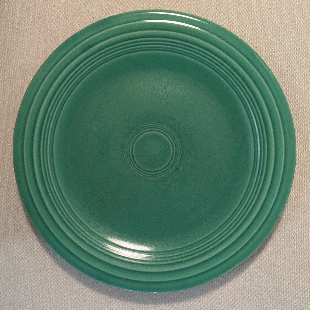 Vintage Fiesta Original Green 10" Dinner Plate, Homer Laughlin 1936-1969